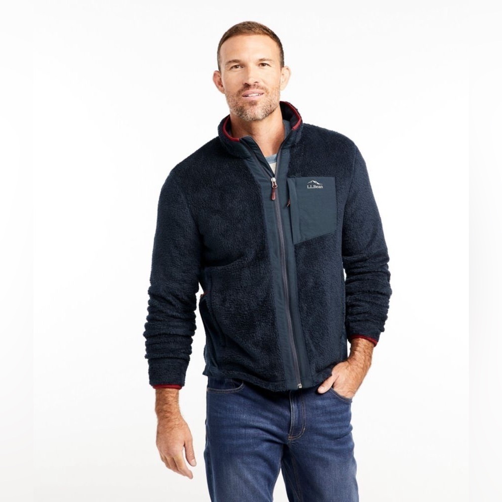 L.L. Bean Fleece Full Zip Jacket Mens Size XL Large Blue  Outdoor Hiking @